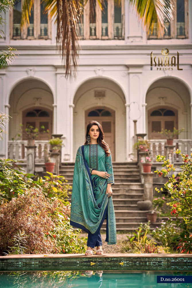 Gulmohar 26 By Ishaal Karachi Cotton Dress Material Catalog